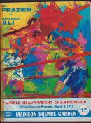 Boxing programme / autograph, Joe Frazier v Muhammad Ali, World Heavyweight Championship Bout, 8