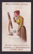 Cigarette card, Newbegin, Well- Known Songs, type card, ' My Love is like a red red rose' (sl