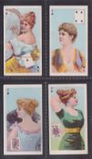 Cigarette cards, Canada, D Ritchie & Co, Beauties, p/c inset, Ref 500-200, Third set back in blue, 4
