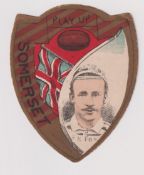 Trade card, Baines Shield, Rugby, 'Play Up Somerset' with F.H. Fox player inset (gd) (1)