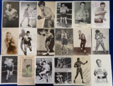 Boxing autographs, a collection of approx. 30 postcards and postcard size photos and promotional