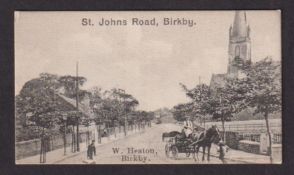 Cigarette card, W. Heaton, Birkby Views, type card, St. Johns Road, Birkby (gd) (1)