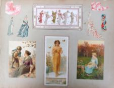 Ephemera, Victorian Scrap Albums, 2 albums containing an interesting selection of laid down scraps