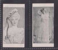 Cigarette cards, W T Davies, Beauties, 2 cards, Handbook ref H125 pictures 3 & 11 (possible slight
