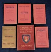 Hampshire Football Association, five softback handbooks for 1933/34, 34/35, 35/36, 36/37 (Golden