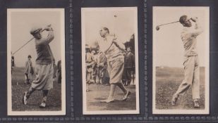 Cigarette cards, Golf, Drapkin Sporting Celebrities in Action, 3 cards nos. 4 Bobby Jones (well