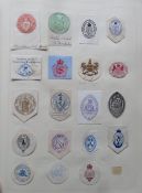 Ephemera, Crests, an album of 40+ pages of mid 19th to mid 20thC crests to include Naval,