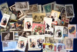 Postcards, Cats, approx. 300 postcards featuring cats to include photographic and artist drawn.