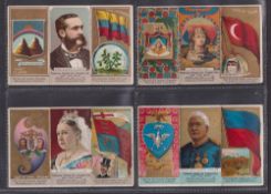 Cigarette cards, USA, Duke's, Rulers, Coats of Arms & Flag, (folders), 4 folders, Ecuador, Egypt,