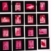 Glamour photography, a collection of 93 adult colour transparencies each one showing topless &
