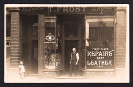 Postcard, Social History, RP, T. Frost Leather Repair, Northampton (gd/vg)