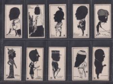Cigarette cards, Cohen, Weenen, Silhouettes of Celebrities (set, 25 cards) inc. Dr. W.G. Grace (some