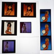 Glamour photography, 11 colour transparencies, two showing a young Linda Lusardi, also three from