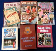 West Ham Utd, a collection of 7 books and booklets, inc. 'Famous Football Clubs Official History