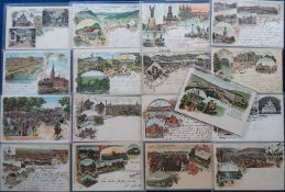 Postcards, a good German Gruss Aus selection of 17 cards from Gruppe, Stuttgart (2), Bingen,