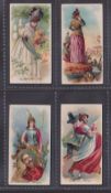 Cigarette cards, USA, Goodwin, Holidays, 4 cards, Decoration Day, Derby Day England, Emperor's