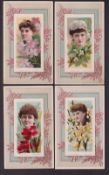 Cigarette cards, USA, Dukes, Fairest Flowers (Actresses), 'X' size, four type cards, Lillian
