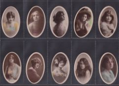 Cigarette cards, Kuit, British Beauties (Oval) (set, 30 cards) (gd)