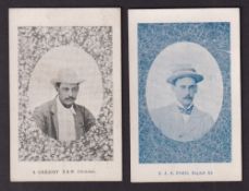 Cigarette cards, ATC (Australia), Actors, Celebrities, Cricketers, 'L' size, two cards, issued