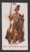Cigarette card, P. Mouat & Co, Colonial Troops, type card, New South Wales Lancers (slight mark,
