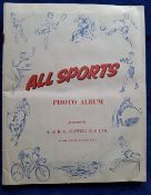 Trade cards, A&BC Gum All Sports Series (set 120 cards, stuck in original special album) includes