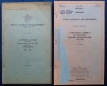 Ephemera, Aviation at Farnborough, a two volume account of 'The Historical Summary of the Royal