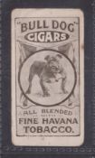 Cigarette cards, R J Elliott, Bull Dog Cigars Advertisement card, type card (slight grubby marks,