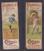Trade cards, Small mixture 38 cards, Cadbury's Sports Series 5cm x 14.5cm (2 cards, back damage &