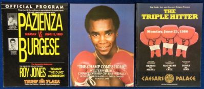 Boxing programmes, three programmes, Sugar Ray Leonard v Dave Green, Welterweight Championship of