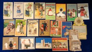 Trade advertising, Sunlight Soap, a collection of 20 advertising cards, various shapes & sizes,