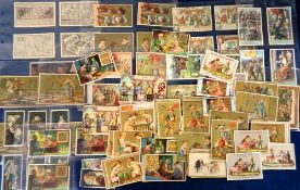 Trade cards, Chess & games, a collection of 100+ Continental cards, mostly with a chess theme,
