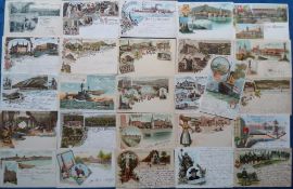 Postcards, a selection of approx. 68 Gruss Aus and Gruss Aus style cards inc. 17 cards illustrated