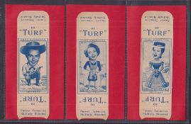 Cigarette cards, Carreras Turf uncut slides (singles), Famous Film Stars (set 50 cards) (gd)