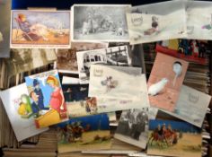 Postcards, a collection of approx. 2000 cards to include animals, greetings, comic, dated, topo,