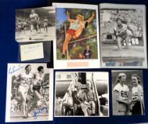 Athletics / Olympic autographs etc, selection of items, some signed mostly photographs, signatures