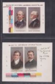 Cigarette cards, Wills Musical Celebrities 2nd Series, 3 printing proof groups of cards, 2 groups of