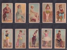 Cigarette cards, Cope's, Beauties 'PAC' (set, 15 cards) (three trimmed, one with ink number to back,