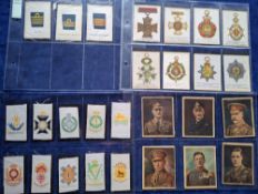 Tobacco silks, Mixture in plastic sleeves including R J Hill Great War Leaders Canvas issue (15 +