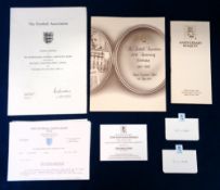 The Football Association, 125th Anniversary, 1863-1988, inc. Guest List, Invitation and Table Cards,