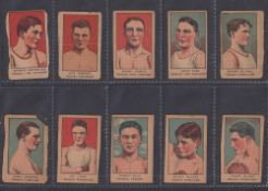 Trade cards, USA, Anon (Strip Cards, 1920's), Sportsmen & Women, 21 cards including 11 Boxers, noted