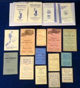 Portsmouth FC, a collection of 21 Fixture cards with dates ranging between 1904/05 & 1990/91,