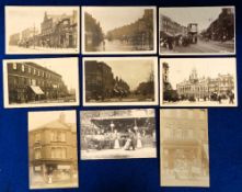 Postcards, London, a selection of 10 cards with 9 RPs inc. Goldhawk Rd (Johns), great storm
