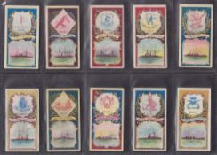 Cigarette cards, Hill Battleships & Crests (set 25 cards) (no 17 staining on back, rest gen gd a few