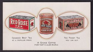 Trade advertising, Brooke Bond Canada, advertising blotter for Red Rose Tea and Coffee, 'P' size, (