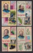 Cigarette cards, USA, Duke's, Histories of Generals, 'X' size, 4 cards, Gen. H. W. Halleck, Gen.