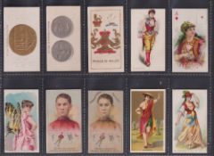 Cigarette cards, USA, Kimball, ten type cards, Ancient Coins (x2, different versions), Arms of