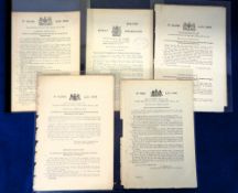 Football, a collection of five patent applications and specifications with dates ranging between