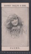 Cigarette card, Phillips, Beauties PLUMS, b/w, type card, Ref H186 picture no 42 (gd) (1)
