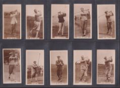 Cigarette cards, Millhoff Famous Golfers (set 27 cards) including Bobby Jones (gd), Walter Hagen (