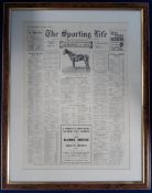 Horse Racing, The Sporting Life Almanac, a collection ten large, rolled, supplements issued with the